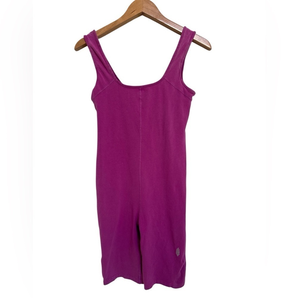 Free People Movement Hot Shot One Piece Romper Magenta Pink - Picture 2 of 7